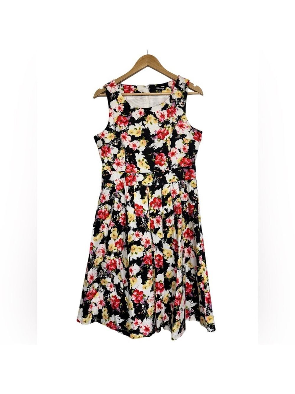 Teaberry Floral Sleeveless Midi Dress Size Large